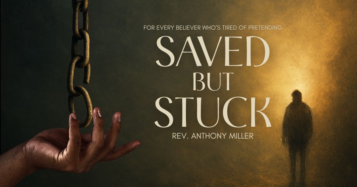 A poster for a book called saved but stuck