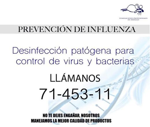 FUMIGACIONES PROFESIONALES DE HIDALGO - Desinfección para control de bacterias