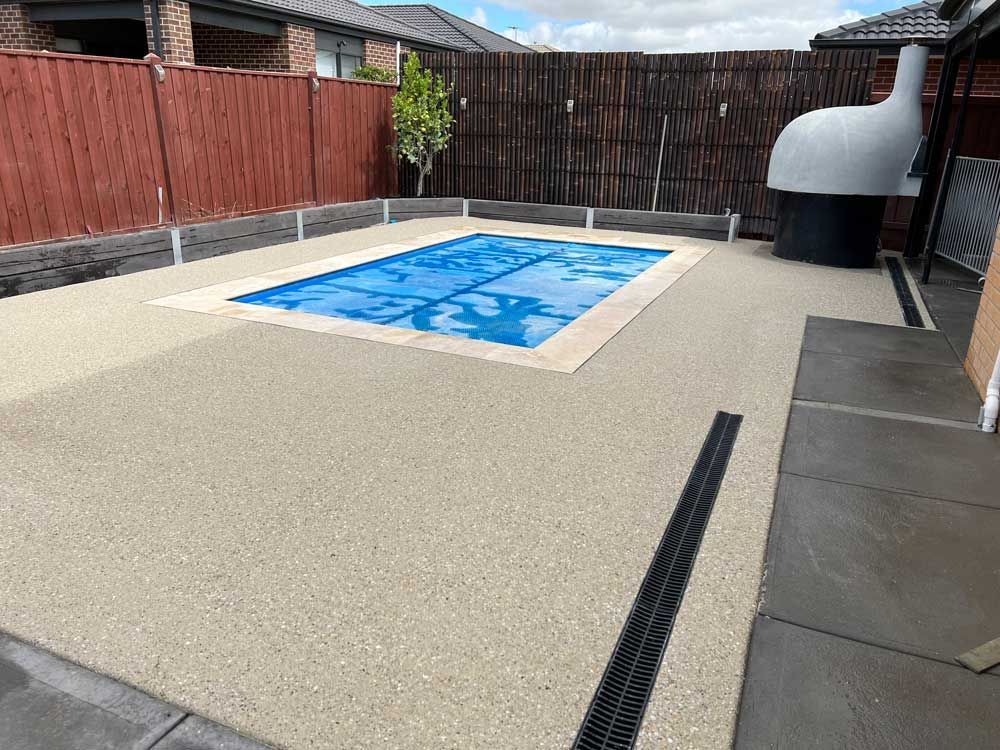 New Concrete Pebble Pool