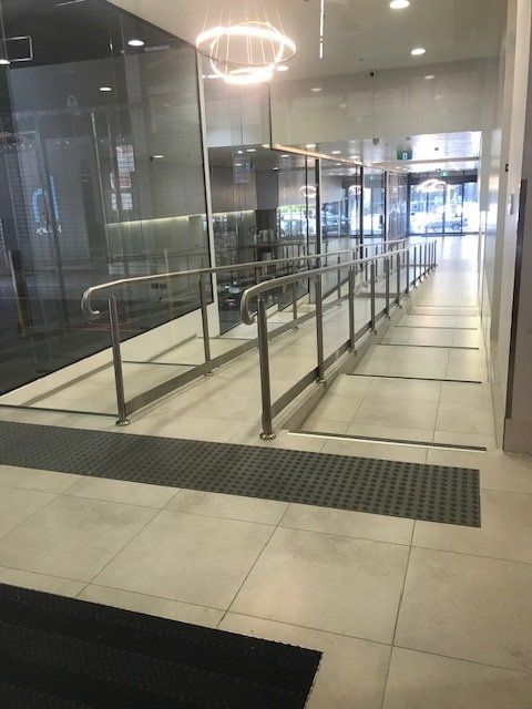 Inside the building walkway