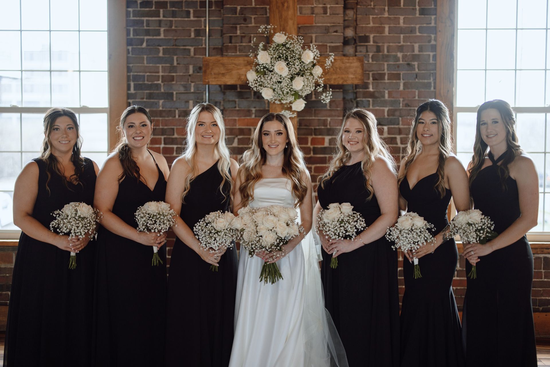 bride with bridesmaids