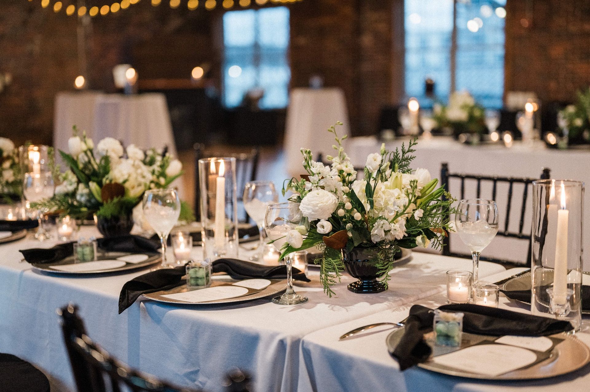 wedding reception tables