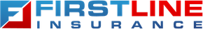 The Firstline Insurance logo featuring a blue and red stylized "F" icon next to the company name.