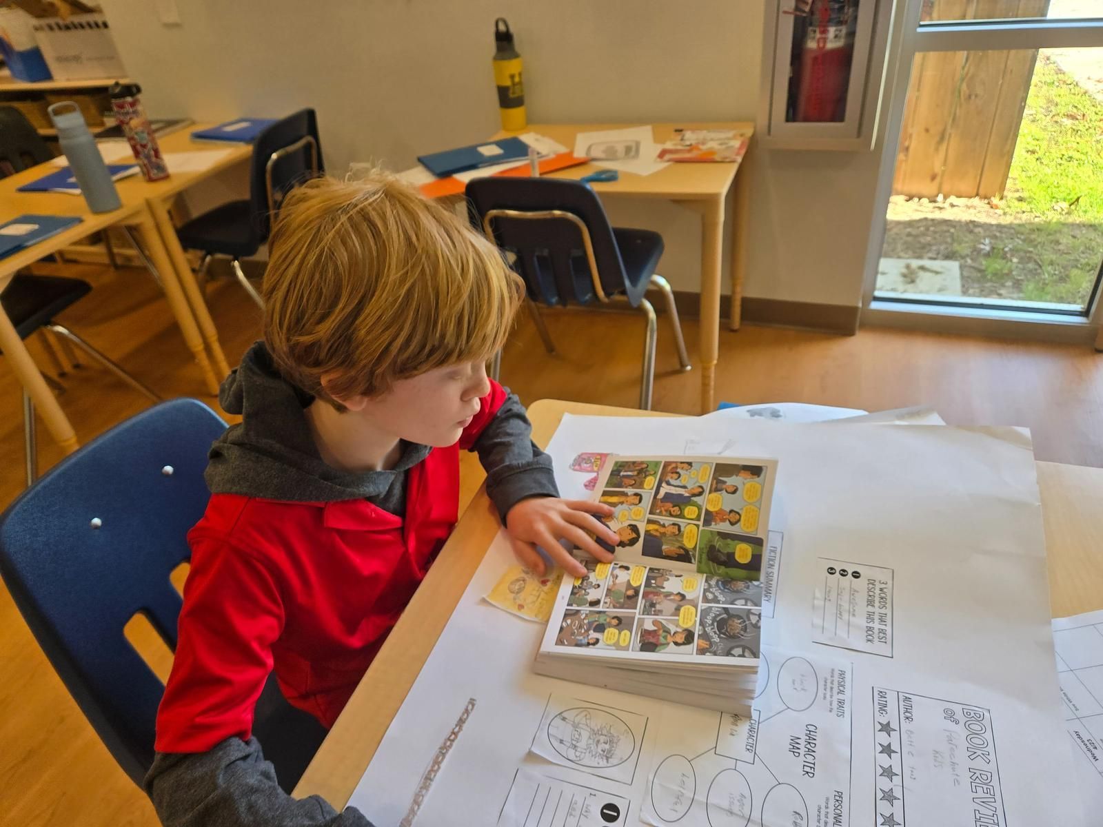 Montessori studdent working in classroom