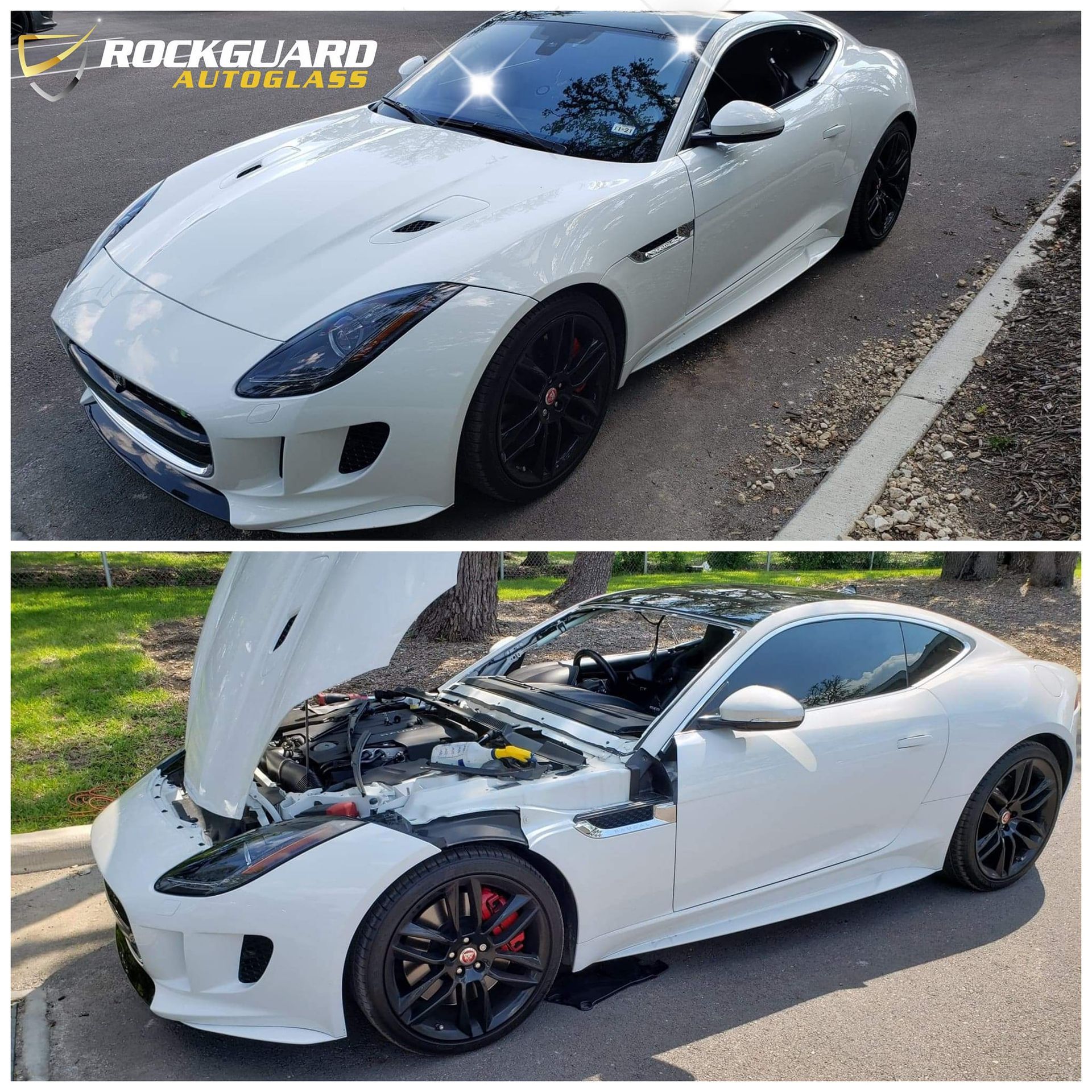 Picture of white Jaguar F-Type — San Antonio, TX — Rockguard Autoglass