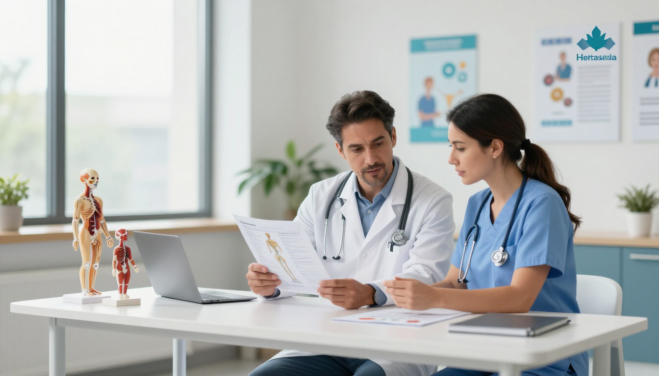 Healthcare professionals in an orthopaedic medicine education setting
