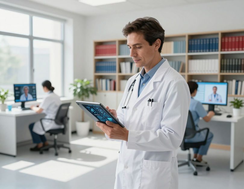 Clinician accessing member resources on a tablet