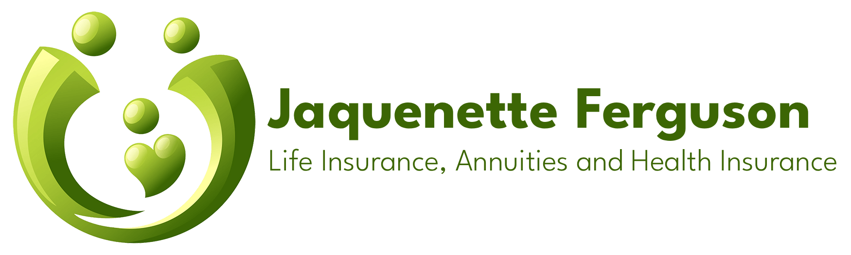 Green logo with a stylized family and the name "Jaquenetty Ferguson".