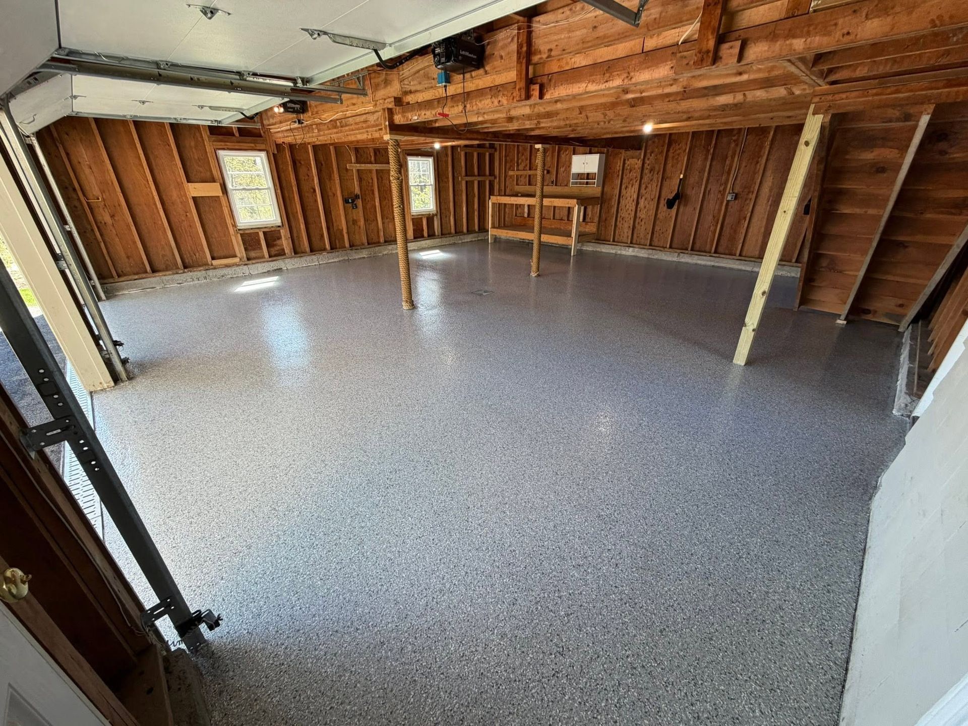Maine epoxy floor installation in a garage