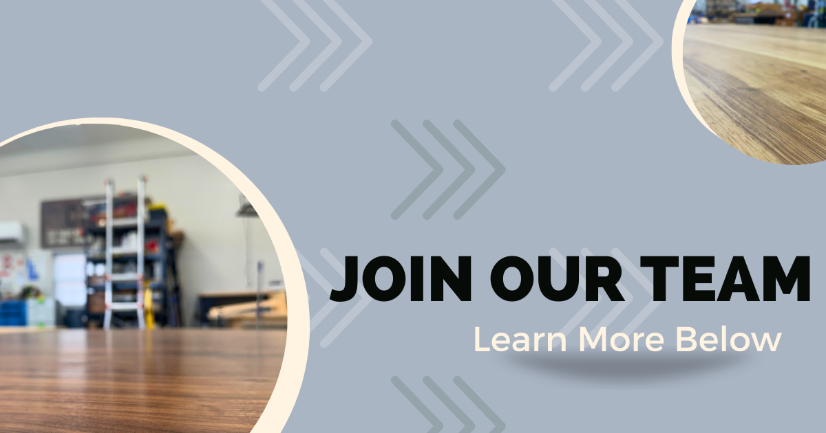 A sign that says join our team learn more below