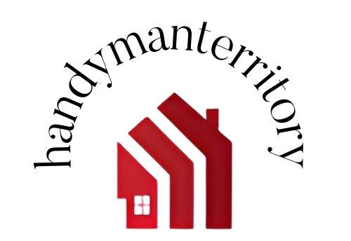 Red house logo with curved text 