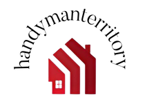 Red house logo with curved text 