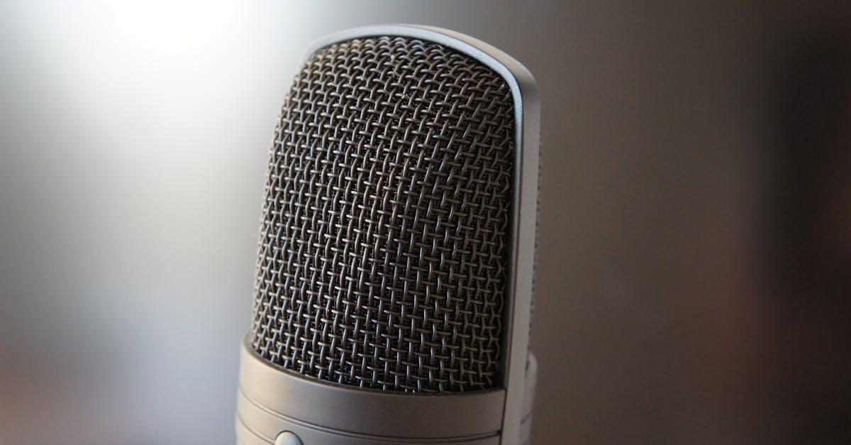 A close up of a microphone on a table.