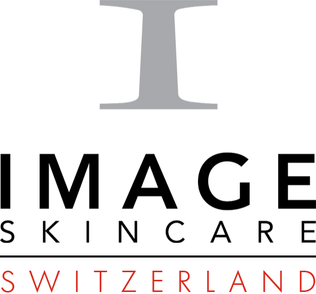 Logo for Image Skincare Switzerland. Gray "I" above the words "IMAGE SKINCARE" in black and "SWITZERLAND" in red.