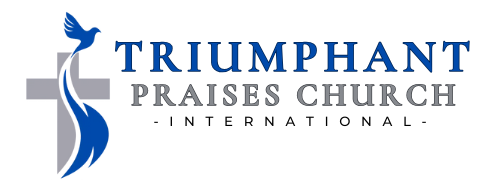 A logo for a church called triumphant praises church international