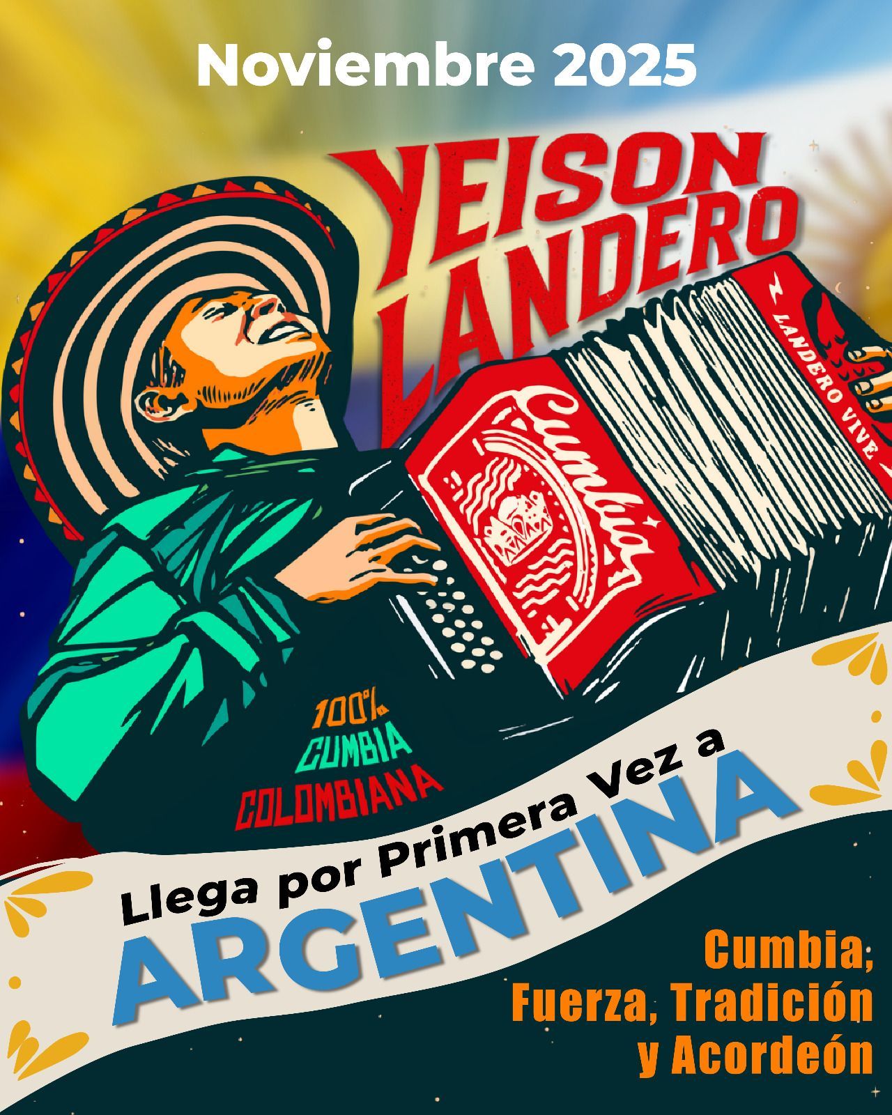 Póster de la gira estadounidense de Yeison Landero 