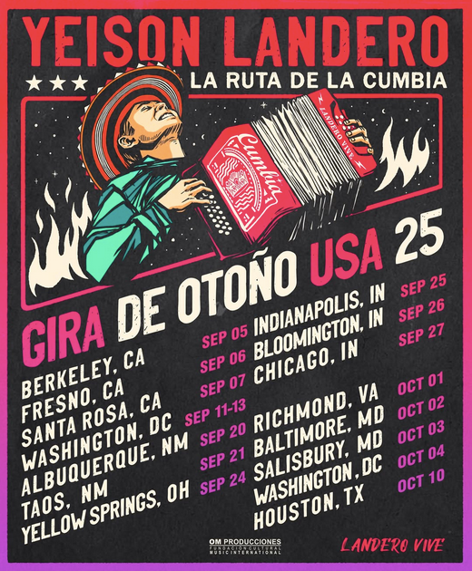 Póster de la gira estadounidense de Yeison Landero