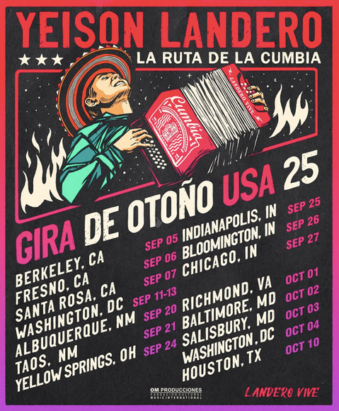 Póster de la gira estadounidense de Yeison Landero