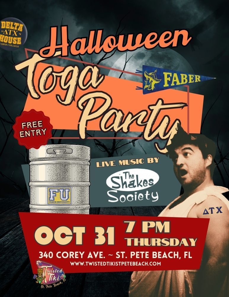 Halloween toga party flyer