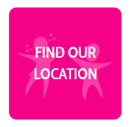 A pink button that says find our location