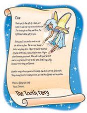 A letter from the tooth fairy with a tooth fairy on it.