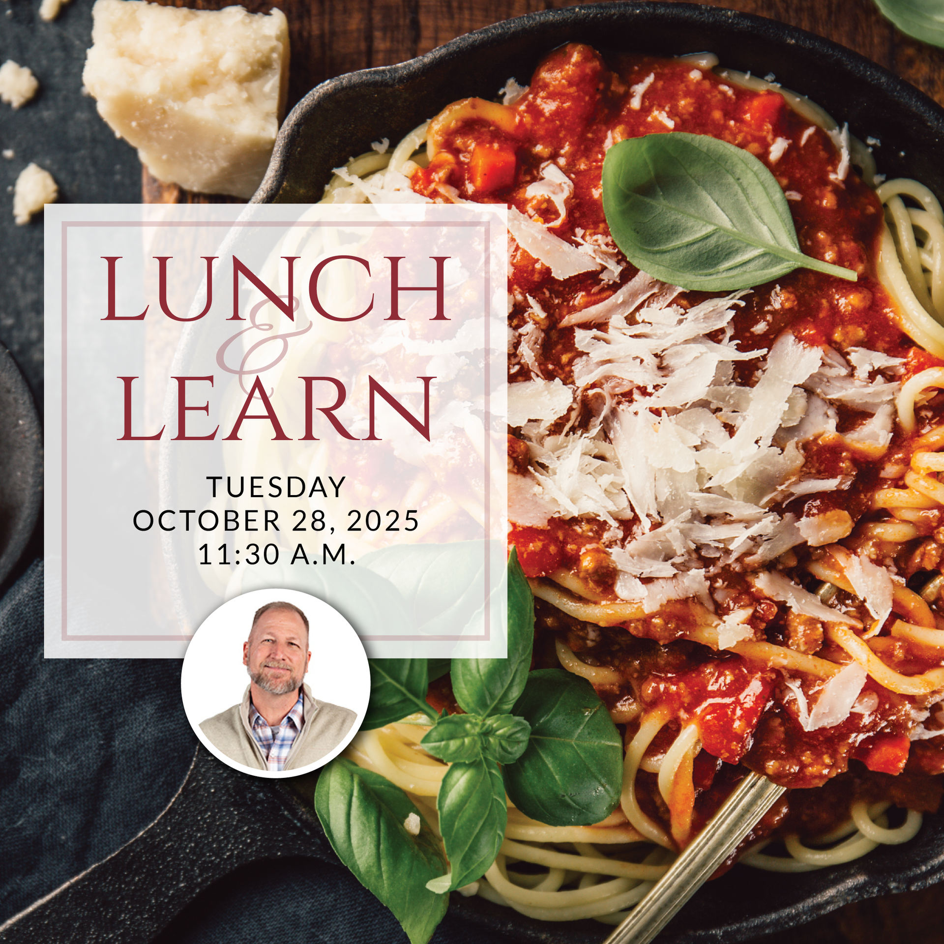 a plate of sandwiches on a table with the words lunch & learn on it