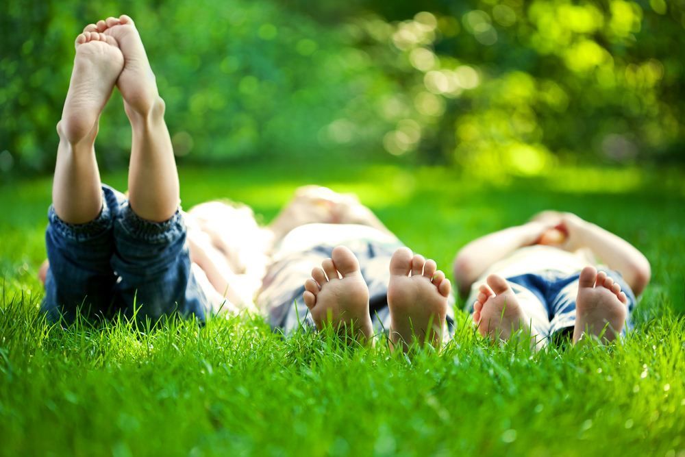 Three Children Are Laying on the Grass — NH Legal In Wollongong, NSW
