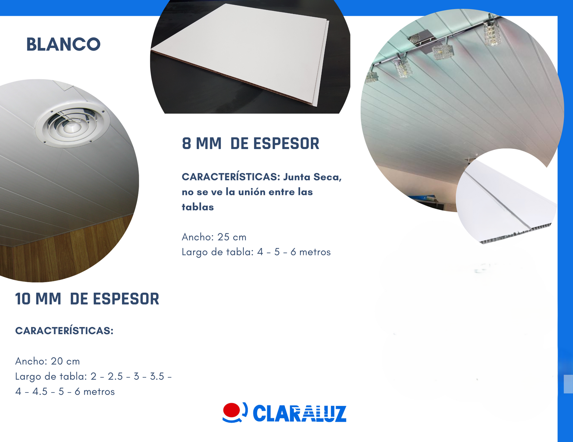 CIELORRASOS/ REVESTIMIENTOS DE PVC  POR M2