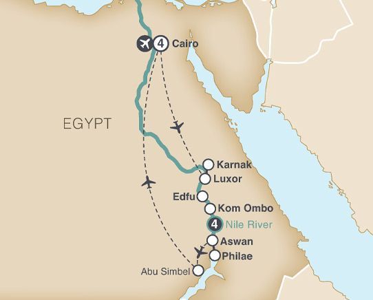 A map of egypt shows the location of cairo