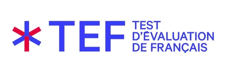 TEF logo in blue and red with “Test d’évaluation de français” text