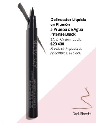 Delineador líquido en plumón a Prueba de Agua Intense Black