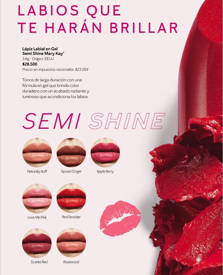 Lápiz labial en Gel Semi Shine Mary Kay