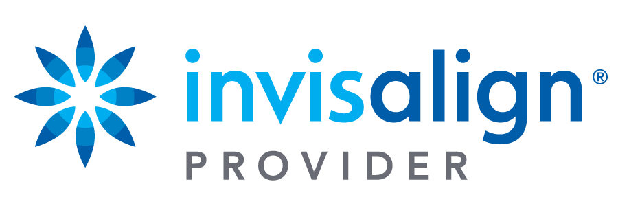 the invisalign provider logo has a blue flower on it .