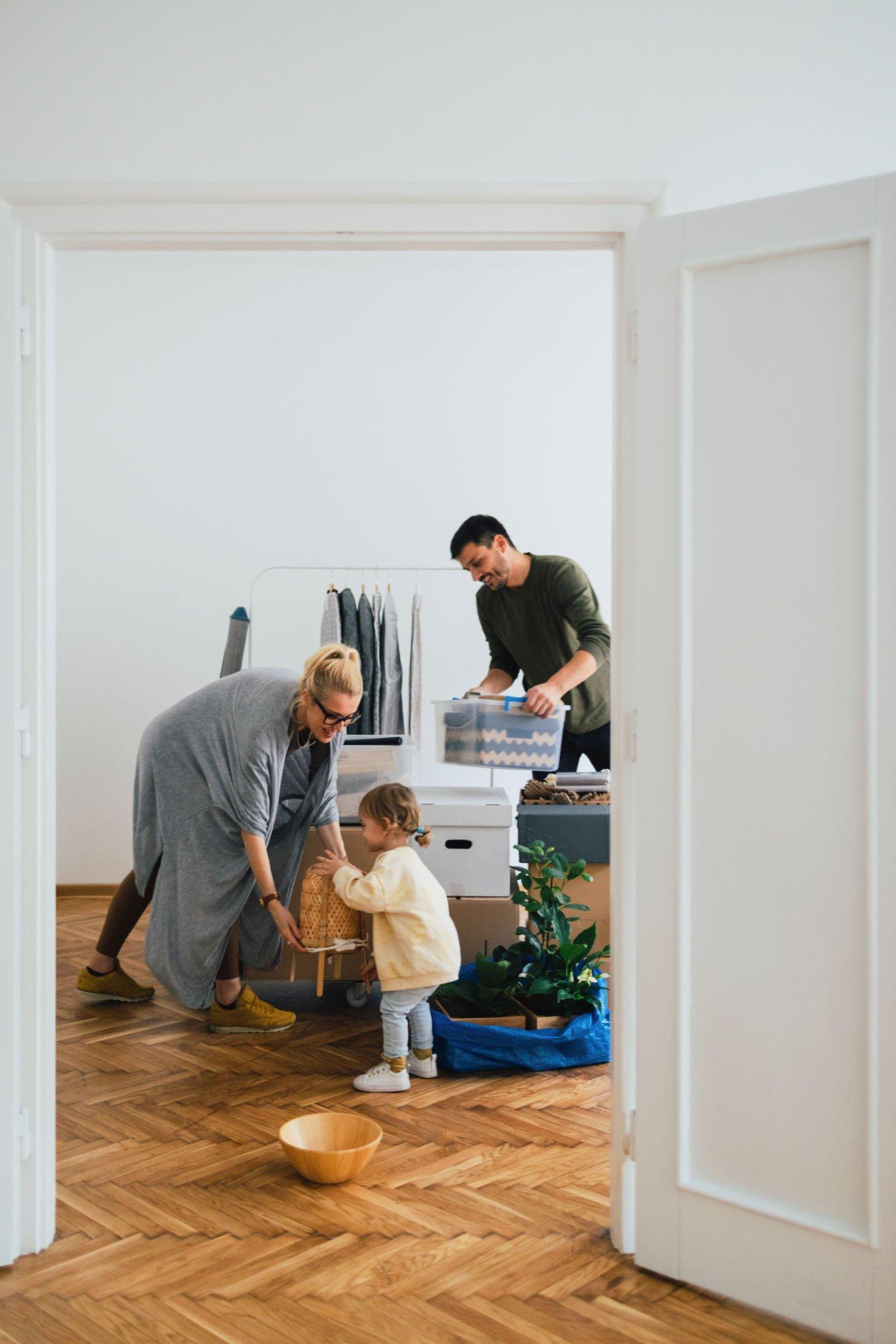 A family is moving into a new home.