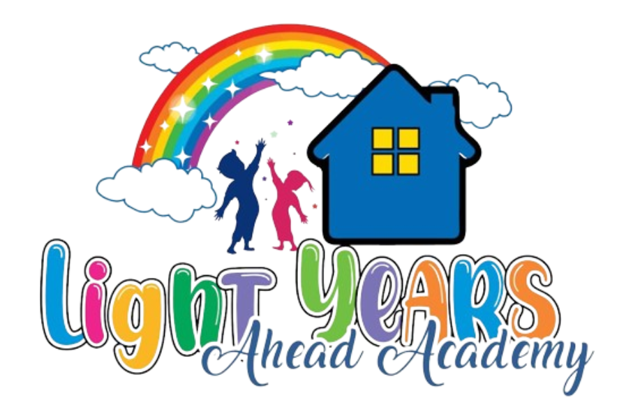A colorful logo for light years ahead academy