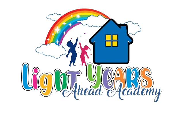 A colorful logo for light years ahead academy