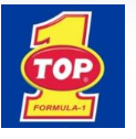 El logotipo superior de Fórmula 1 está sobre un fondo azul.