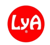 Un círculo rojo con la palabra lya en él
