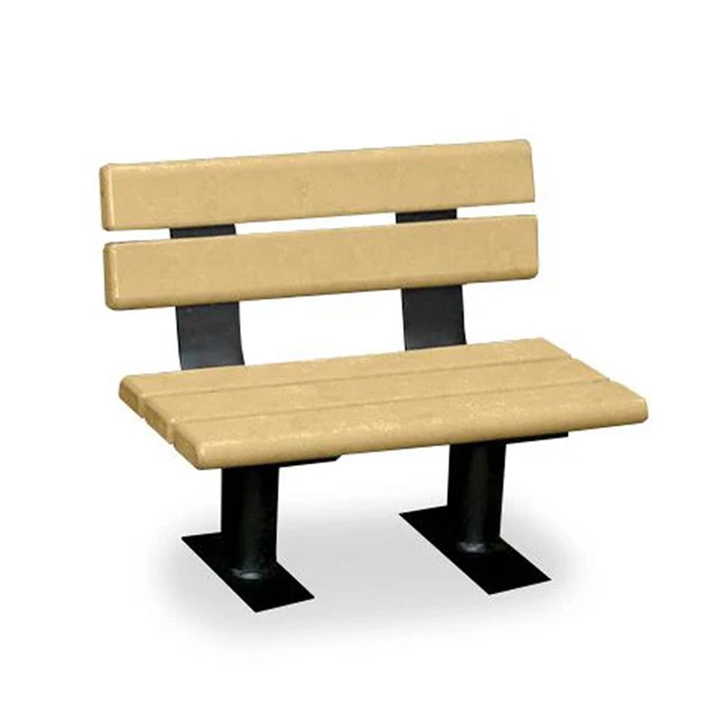 Tan and black park bench.