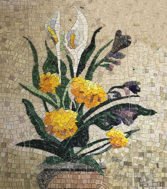 mosaico di fiori gialli