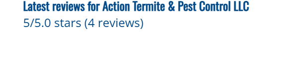 Action Termite & Pest Control LLC has a 5/5.0 star rating based on 4 reviews.