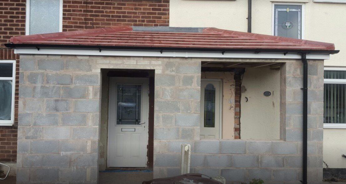 picture of a new pitched roof extension carried out by Roofers Chesterfield
