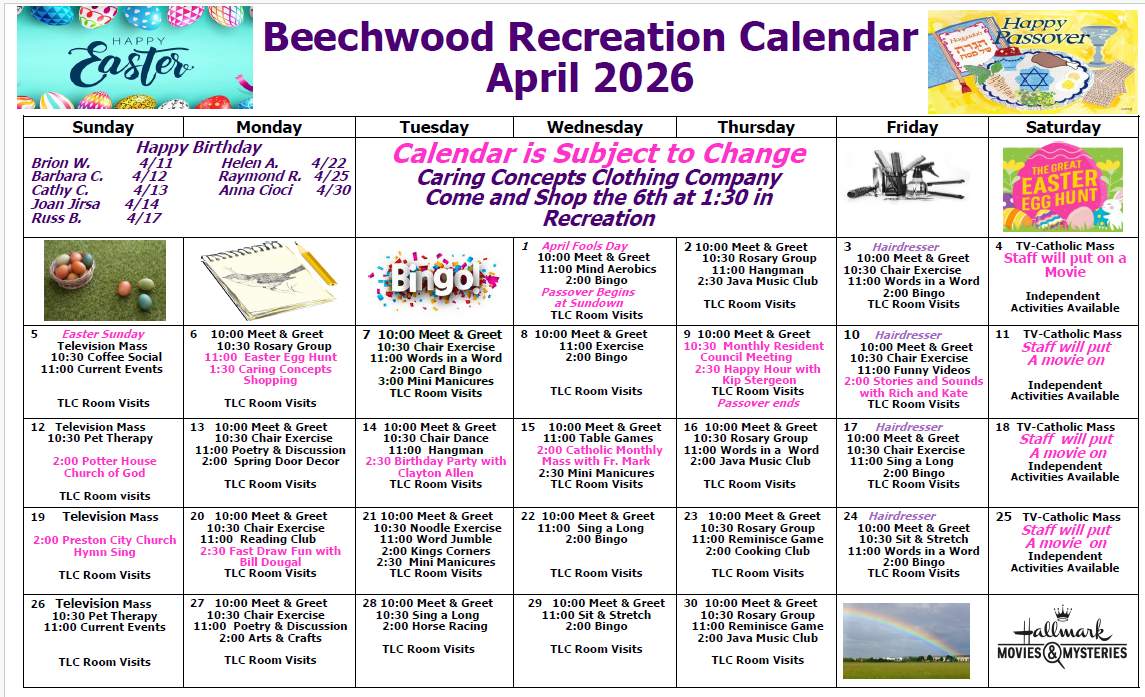Calendar | Beechwood