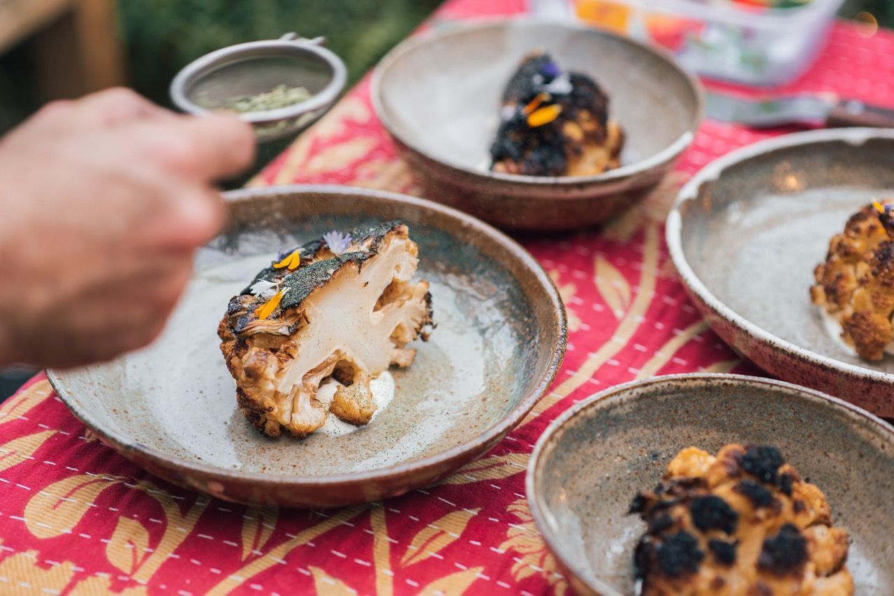 Cauliflower on a plate.
