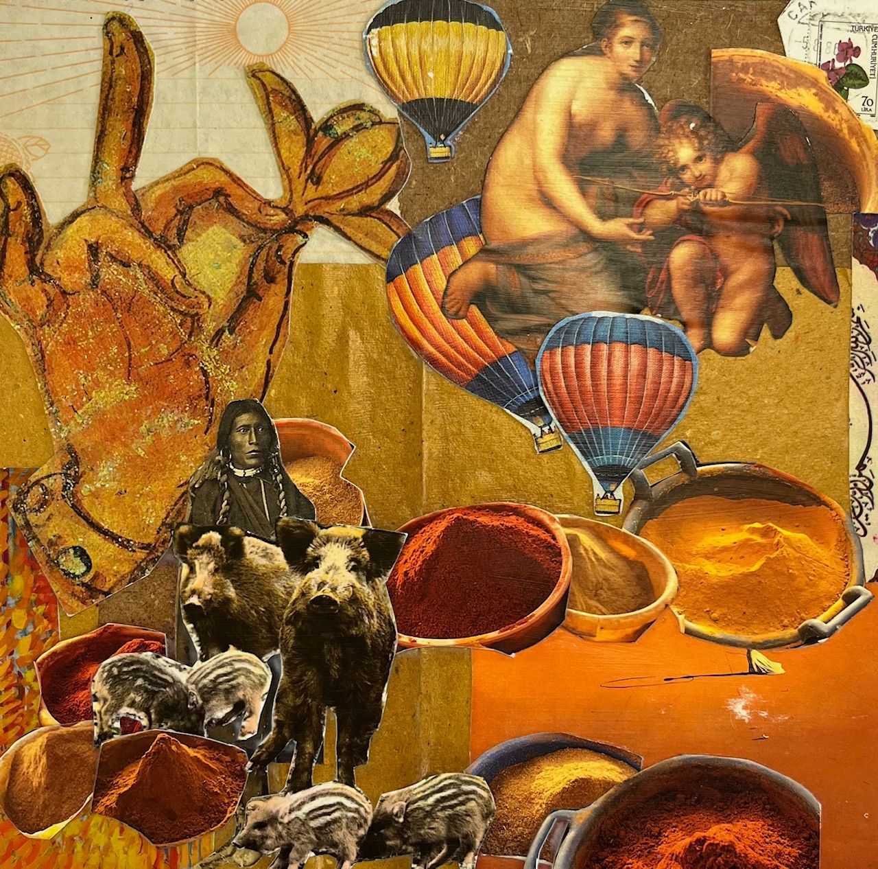 ADDRESS UNKNOWN
•
collage op hout | 24X24 cm