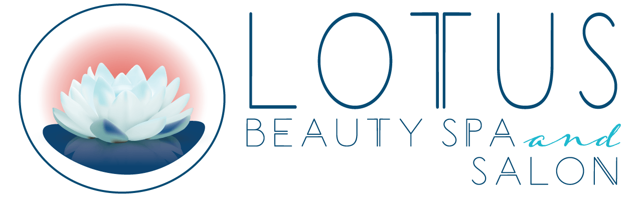 The logo for lotus beauty spa and salon shows a lotus flower in a bowl.