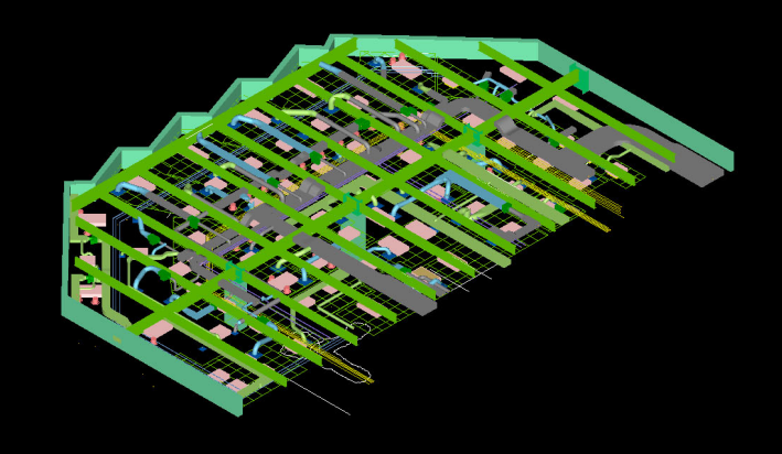 A large blue building with a balcony on the side of it.