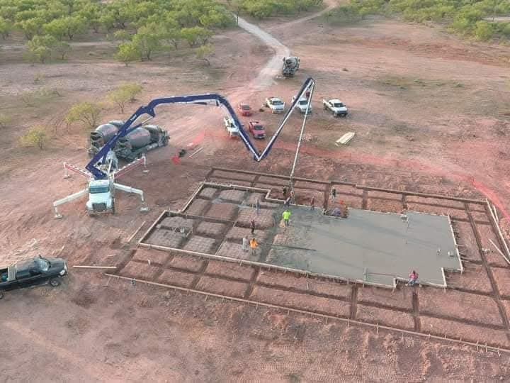 Concrete pouring for Barndominium foundation - Abilene, Texas