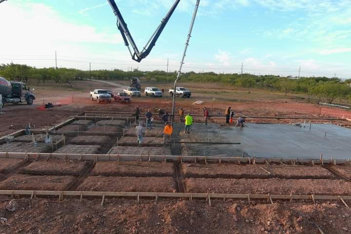 Working site for commercial concrete foundation - Abilene, Texas