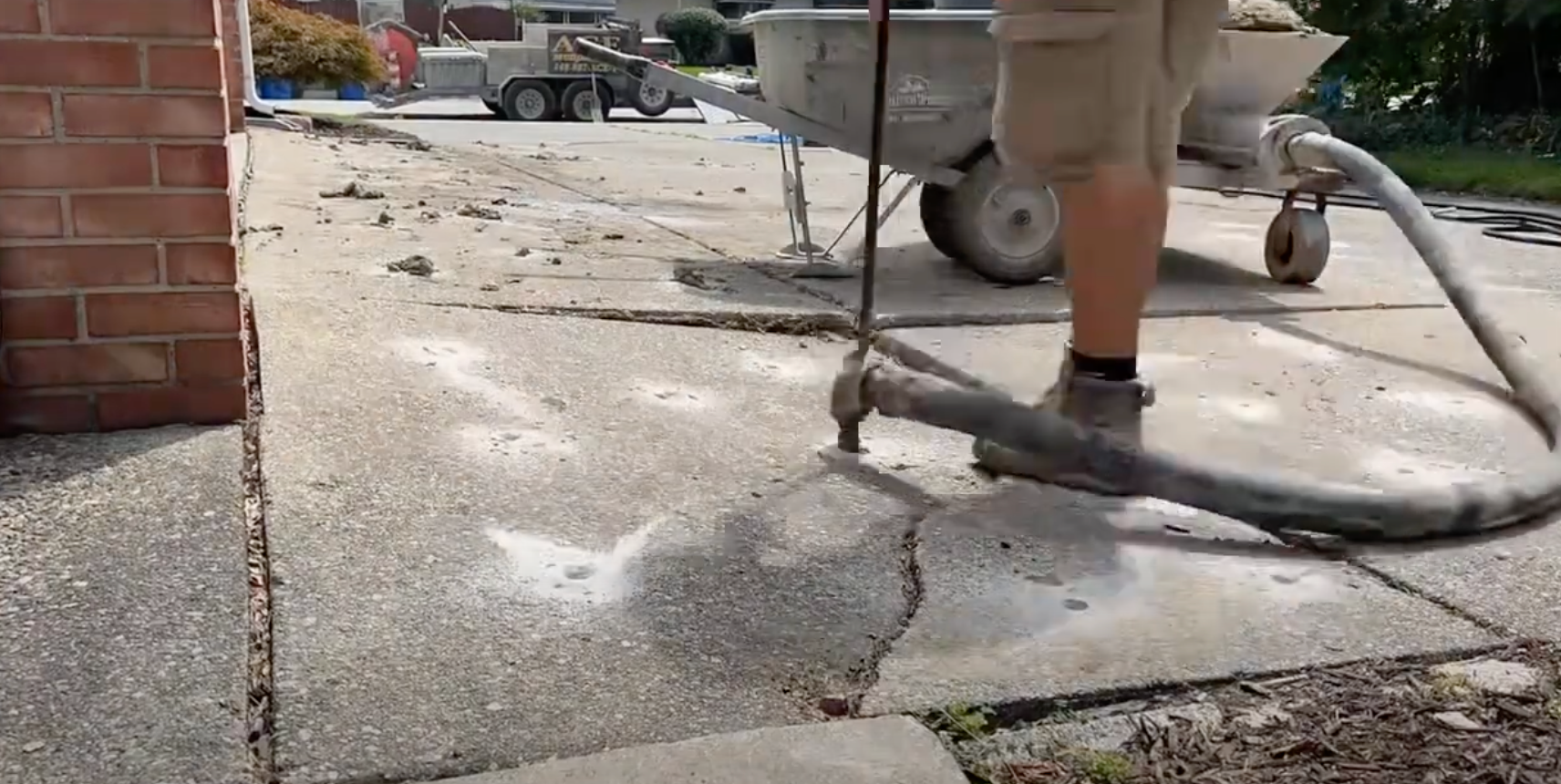 Cracks in a concrete floor - Abilene, Texas